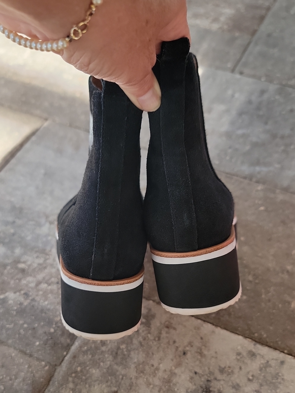 Antonio Melani Brixton Black Suede Platform Sneaker Bootie Sz 8.5 - Picture 5 of 11